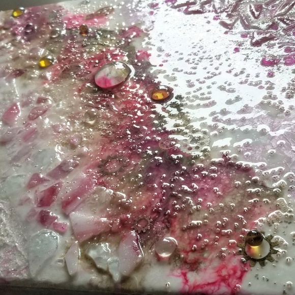 [SOLD]✔ORIGINAL GLASS, RESIN, MIXED MEDIA ART - Picture 4 of 8